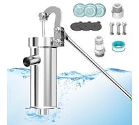 Pompe de puits manuelle, pompe à main en acier inoxydable, pompe à pichet pour puits de puits, pompe d'aspiration pour eau de puits, pompe au sol pour jardin, cour, ferme, industrielle, plage