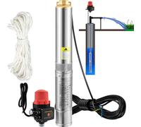 pompe de puits profond 3,5" 750W Pompe de puits 105L/min Pompe submersible hauteur de refoulement max. 62m Pompe tubulaire 230V 50Hz Pompe à sable IP68 Pompe à eau 11 niveaux de roue Pompe idéale pour