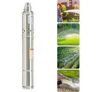 Pompe de puits profond en acier inoxydable, pompe à vis immergée, 230V avec fiche EU, compatible avec le sable, pour le jardin et l'agriculture
