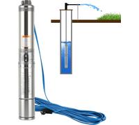 Pompe de puits profond Izrielar 370 W / 0,5 ch, pompe de puits 4 pouces, débit jusqu'à 4 000 l/h, résistante au sable, pompe submersible, pompe à eau en acier inoxydable, pompe de jardin