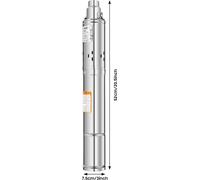 Pompe de puits profond - Pompe à vis immergée - Puissance 0,25 kW - Diamètre 7,6 cm - Câble 20 m - Prise UE 220-240 V - Acier inoxydable