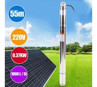 Pompe de puits profond, pompe submersible 2", 370 W 220 V fiche EU, compatible avec le sable pour l'arrosage du jardin