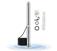 Pompe de puits profond VEVOR, puissance de sortie 550 W, débit 65 L/min, hauteur de refoulement 64 m, avec 20 m de câble, boîtier deexterne, pompe à eau en acier inoxydable, pour l'irrigation industri