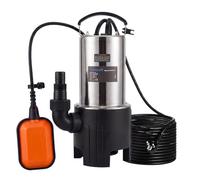 Pompe de Relevage Eaux Chargées 1100W 14000l/h Haut. refoulement 10m | Pompe d'Évacuation pour Eaux Chargées Pompe Immergée Vide Piscine Cave Fosse Septique avec Adaptateur de Décharge
