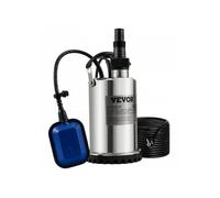 Pompe de relevage eaux usées 550 W débit 158 L/min hauteur 7 5 m boîtier inox pour piscine cave et zones inondées