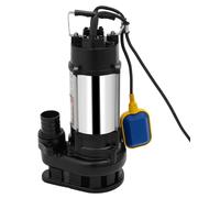 Pompe de relevage - Pompe à eaux usées de 0,55 kW - Débit de 18 000 litres/heure - Hauteur de refoulement de 15 mètres - 2850 tr/min - Adaptée pour caves, puits, piscines - Couleur : argent, noir