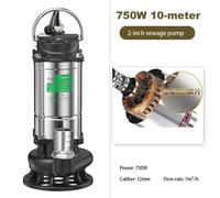 Pompe de relevage - Pompe d'irrigation et de drainage - 750 W - Hauteur de refoulement de 10 mètres - 220 V - Acier inoxydable - Auto-amorçante - Pour eaux usées