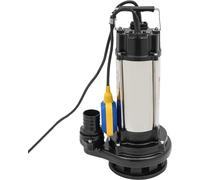 Pompe de relevage pour eaux usées, pompe pour eaux sales, pompe submersible, pompe pour matières fécales, pompe en acier inoxydable pour eaux usées, 1500W, 36000 l/h, avec flotteur, pour caves, jardin