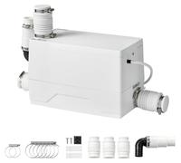 Pompe de relevage SucceBuy, 800 W, 7200 L/h, pour eaux usées, avec une hauteur de refoulement de 8 mètres, de couleur blanche. Pompe avec 3 raccords pour l'évacuation des eaux usées dans les caves, cu