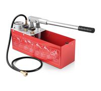 Pompe de refoulement VEVOR, max. 25 bars, kit de test de pression d'eau hydraulique manuel avec double vanne et manomètre, réservoir d'eau de 10 L, tuyau de 1,4 m avec raccord fileté mâle de 1/2 pouce