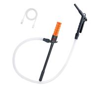 Pompe de Transfert de Carburant Électrique - Double Alimentation (USB-C/Piles D), Débit 2.8 GPM, Contrôle de Débit par Busette, Tuyau Souple 1.25m (49.4") pour Gasoil, Huile