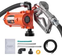 Pompe de transfert de carburant - Pompe diesel 12 V CC - Débit de 57 l/min - Boîtier en fonte - Pistolet manuel - Tuyau d'alimentation - Protection contre la surchauffe - Pour diesel/essence/kérosène