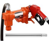 Pompe de transfert de carburant - Pompe essence/diesel 12 V CC - Débit 60,5 l/min - 1/4 CV - Pour essence, diesel, kérosène et biodiesel - Avec pistolet et tuyau