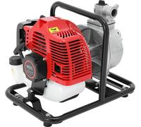 Pompe de transfert d'eau - Pompe de jardin à essence - 1250 W, 43 cm³ - Débit 10 m³/h - Moteur 2 temps - Démarrage manuel - Rouge