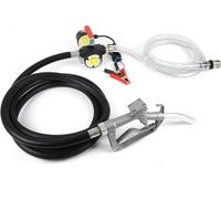 Pompe de transfert diesel - 12V 500W - 45 l/min - auto-amorçante - 3500 rpm - pistolet avec tuyau - portable - 25×18×11 cm - noir