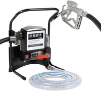 Pompe de transfert diesel - Pompe électrique auto-amorçante avec débitmètre - Prise 220V EU - Précision ±1% - Pression max. Hauteur d'aspiration 5 m, hauteur de refoulement 10 m - Noir