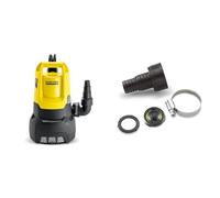 Pompe d'Evacuation Kärcher Sp 22,000 Dirt, Moteur 750W, Débit de 22000 L/H, 0,80 Bar & 6.997-359.0 lien (adapté au tuyau d'aspiration 3/4 Zoll+ 1 Zoll)