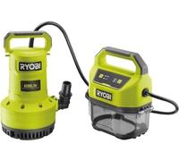 Pompe d'évacuation RYOBI 18V, 4200 l/h, Immersion 5 m, IPX7, Minuterie, Sans Batterie RY18SPA-0