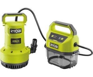 Pompe d'évacuation RYOBI 18V, 4200 l/h, Immersion 5 m, IPX7, Minuterie, Sans Batterie RY18SPA-0