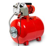 Pompe domestique EBERTH : débit de 3 600 l/h, pression de refoulement de 4 bars, puissance de 750 W, pompe équipée d'un pressostat pour un fonctionnement automatique, hauteur d'aspiration de 9 m, haut