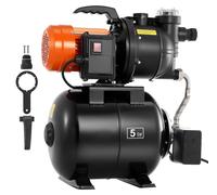 Pompe domestique SucceBuy 1100 W, 5300 l/h, pompe à jet avec réservoir sous pression de 19 l, hauteur de refoulement de 51 m, équipée d'un filtre, d'un clapet anti-retour et d'une tête de pompe en pla