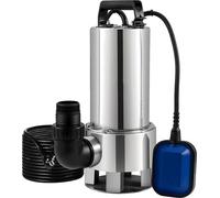 Pompe double PRO - 1300W Pompe à eau électrique pour eaux sales - Débit 20.000 L/h - Pompe immergée avec interrupteur à flotteur