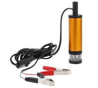 Pompe Électrique Gasoil 12 V en Acier Inoxydable, Transfert Portable | Débit 12 L/min, Vitesse 8500 Tr/min, Câble de Deux Mètres, pour Fûts de Kérosène et Vidange