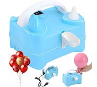 Pompe électrique pour ballons - Gonfleur de ballons - 2 buses - 2 modes - Fonction de nœud intégrée - Ballons ovales de 12,7 cm - Bleus - Pour les anniversaires