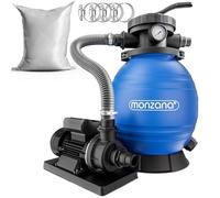 Pompe Filtre à Sable 10.200 l/h système Filtration Eau Piscine 400W IPX5 Verre filtrant 25 kg Inclus vanne 7 Voies Fonctions Bassin