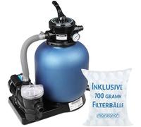MONZANA® Pompe filtre à sable 13.200 l/h 600W 1200g boules filtration raccord 2en1 32-38mm système de filtre à sable vanne 7 voies pompe piscine