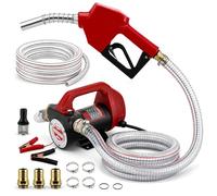 Pompe gasoil electrique portable 12V, 40 à 50 l/min, moteur cuivre, 24V | Pompe a gasoil electrique auto amorçante, aspiration 3 m, refoulement 6 m, buse manuelle, pour chantier atelier