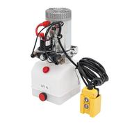 Pompe hydraulique à double action - 12 V - 3QT - Avec télécommande par câble - Bidirectionnelle - Pour remorque basculante - Robuste pour commerce et atelier