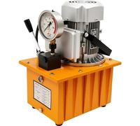 Pompe hydraulique électrique - DYB-63B - 750 W - 2–70 MPa - Simple effet, vanne manuelle - Prise UE 220 V 50 Hz - 1 400 tr/min - Réservoir de 7 l, manomètre et pédale de commande