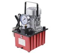 Pompe hydraulique électrique - Simple effet 750 W - Vanne manuelle - Pédale - Acier et aluminium - Pour soulever, presser, plier - Rouge