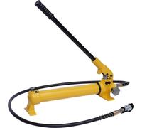 Pompe hydraulique manuelle - Pompe à main 700 cm³ 70 MPa - Simple effet avec tuyau - Pour vérins, crics, presses et pinces à sertir - Jaune