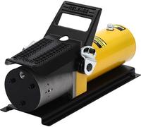 Pompe hydraulique pneumatique à colonne en acier - Pneumatique 10 000 PSI - Pression de démarrage 120 PSI - Raccord d'huile ZG3/8 - Raccord d'air G1/4 - Jaune