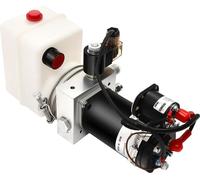 Pompe hydraulique pour remorque à benne basculante - Groupe hydraulique 12 V à simple effet - 800 W - 18 MPa - Réservoir de 1,5 L - 2 850 tr/min - Télécommande - Noir