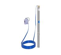 Hillvert Pompe Immergée Pompe de Puits Submersible 3800 L/h, 750 W, Profondeur de pompage max. 85 m, Diamètre de la pompe 70 mm, Acier inox