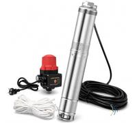 Pompe immergée de puits 750 W, 105 L/min, hauteur 62 m, acier inoxydable, câble 20 m, usage irrigation et alimentation en eau