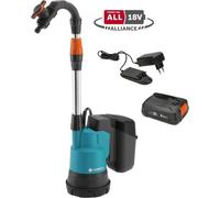 Pompe Immergée Gardena 2000/2 18V P4A, Pour Collecteur d'Eau de Pluie, Batterie 18V 2.5Ah, Débit 2000 l/h, Hauteur 20 m