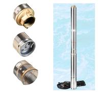 Pompe Immergée pour Puits 3" 2/12 (370 W, 4200 l/h hauteur max 46 m) - Compatible avec le Sable - Pompe à Eau Profond en Acier Inox - Pompe de Puits Submersible Usage Domestique Agricole Industriel