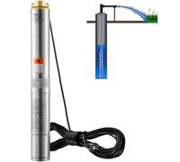 Pompe immergée pour puits profonds VEVOR, 370 W, 230 V, 50 Hz, débit max. 5,3 m³/h, hauteur de refoulement max. 50 m, avec câble électrique de 9,1 m, pompes à eau en acier inoxydable pour l'irrigation