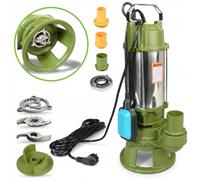 Pompe Immergée Professionnelle MORO 1100R avec Broyeur à Double Lame (1100 W, 20 400 l/h, Hauteur 12 m) - Pompe pour Fosse Septique, Eaux Usées et Eaux Chargées - Pompe Vide-Cave avec Flotteur