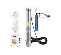 Pompe immergée puits profond 370 W débit 6600 L/h hauteur 44 m acier inox automatique usage domestique agricole