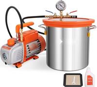 Pompe multifonction - Pompe à vide avec chambre à vide 11L - Pompe à vide 100L/min - 150W Ac 220V/50Hz 1440U/min - 5pa - Capacité d'huile 250ml - Appareils à vide HVAC - Pompe à vide de refroidissemen
