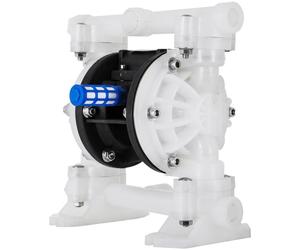 Pompe pneumatique à double membrane, entrée et sortie de 1/2 pouce, débit de 8,8 gallons par minute, fabriquée en polypropylène, conçue pour les fluides de faible viscosité