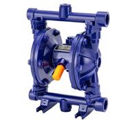 Pompe pneumatique à double membrane - QBY-15Z - Fonctionnement à air comprimé - Pression : 115 PSI - Débit : 0 à 1 m³/h - Corps en fonte - Entrée/sortie : 12,7 mm - Couleur : bleu