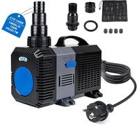 Pompe pour bassin, débit de 14000 litres par heure, 120W, conçue pour une utilisation extérieure, avec filtration économe en énergie et système d'évacuation des cendres en céramique