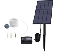 Pompe pour bassin - Pompe à air pour jardin - Aération de l'eau pour poissons - Panneau solaire réglable - 48 L/h - Noir