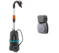 Pompe pour collecteur d’eau de pluie Gardena 4000/1 avec câble : pompe immergée avec filtre intégré & CHACON Programmateur mécanique étanche